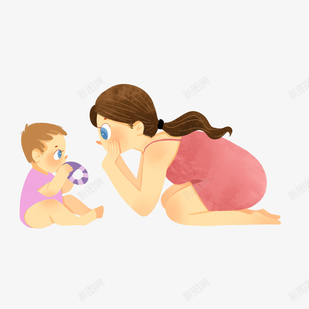 年轻妈妈和宝宝png免抠素材_新图网 https://ixintu.com 妈妈 宝宝 学说话 咿咿呀呀