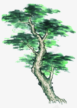 手绘的绿色树素材