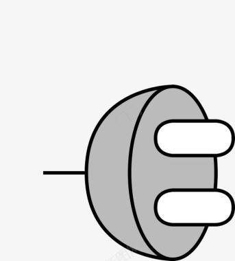 灰色的卡通插头图标图标