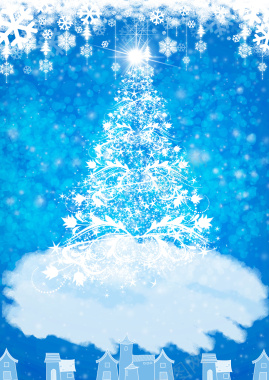 梦幻圣诞节雪花海报背景背景