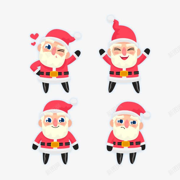 圣诞老人png免抠素材_新图网 https://ixintu.com 4个矢量圣诞老人 可爱矢量圣诞老人 搞怪矢量圣诞老人 红色矢量圣诞老人