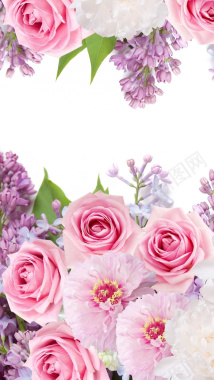 粉紫色花卉H5背景背景