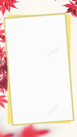枫叶开心枫叶背景下的纸卡H5背景高清图片