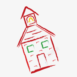 红色手绘房子矢量图素材