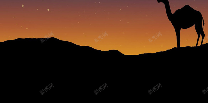 星空下孤独的骆驼H5背景素材jpg设计背景_新图网 https://ixintu.com 星空 骆驼 黄昏 摄影 其他 H5背景 风景