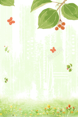绿色手绘小清新春季早春新品海报背景