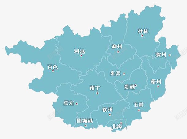 广西地图自治区png免抠素材_新图网 https://ixintu.com 地图 广西 广西地图 自治区