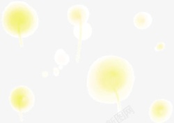 春天手绘漂浮黄白色小花素材
