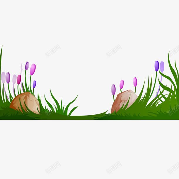 卡通草地花朵png免抠素材_新图网 https://ixintu.com 卡通 花 花朵 草 草地