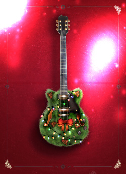 电吉它酒吧圣诞音乐海报高清图片