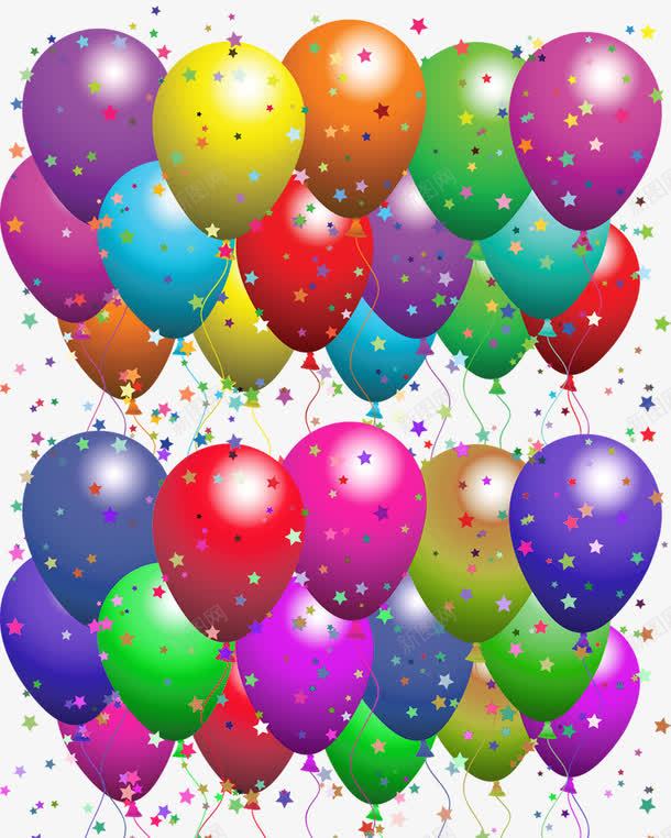 彩色星星大量气球png免抠素材_新图网 https://ixintu.com 大批气球 彩色气球 气球素材 漂浮气球 金色星星气球