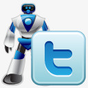 推特机器人社会媒体图标图标