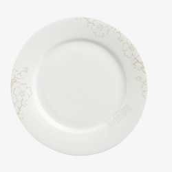 白色花纹餐盘素材