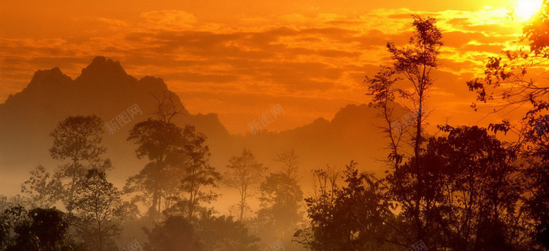 黄昏自然美丽风景bannerjpg设计背景_新图网 https://ixintu.com 山 树 海报banner 摄影 风景 黄昏残阳