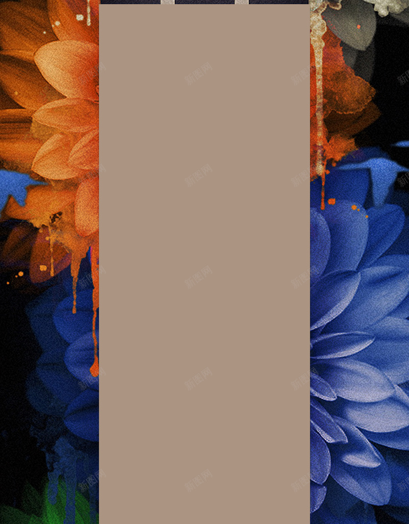 黑色质感创意花卉海报背景jpg设计背景_新图网 https://ixintu.com 大气 展板 开心 彩色 手绘 海报 简约 素材 花卉 质感 黑底
