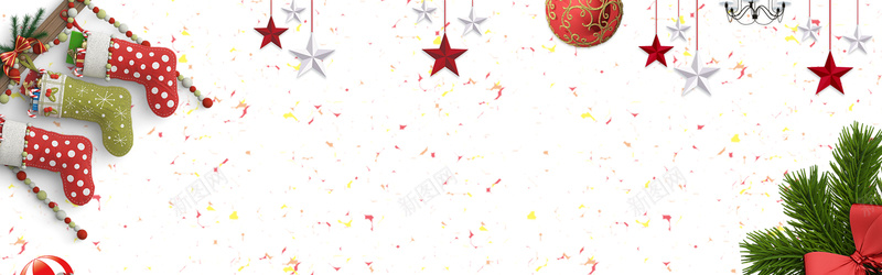 清新圣诞节banner海报背景psd设计背景_新图网 https://ixintu.com 冬季 圣诞树 圣诞节背景 平安夜 彩球 红绿配背景 绿色背景 节日装 铃铛 雪人
