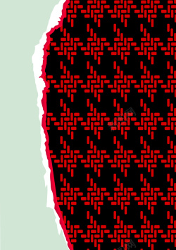 空白布布纹理传统红色纹理撕痕空白纸质封面背景高清图片