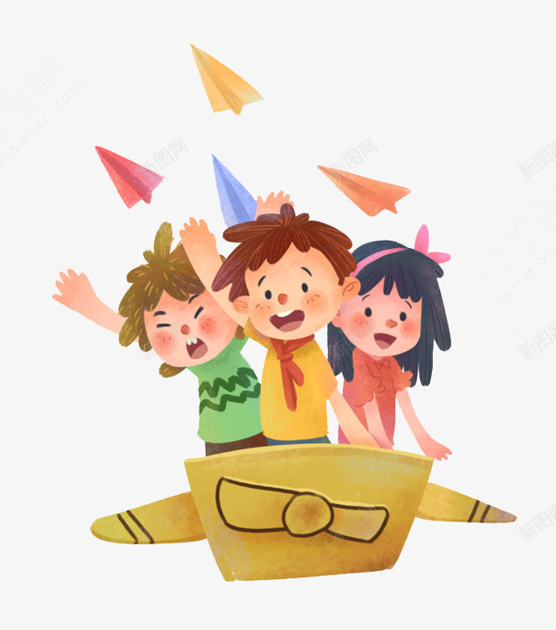 坐在纸飞机上的孩子png免抠素材_新图网 https://ixintu.com 儿童 儿童节 孩子 纸飞机 纸飞机图案