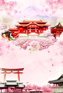 日本旅游日本樱花背景素材背景