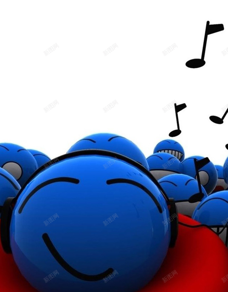 简约笑脸H5背景jpg设计背景_新图网 https://ixintu.com 微笑 抽象 蓝色 音乐 音符 H5 h5 卡通 童趣 手绘