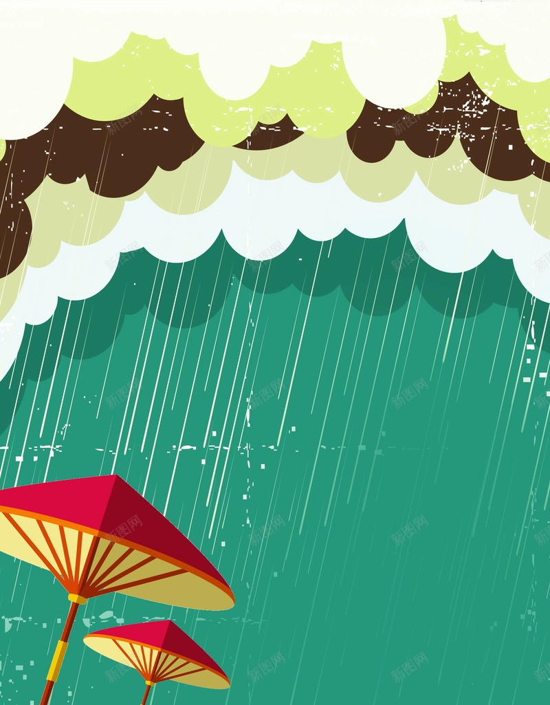 下雨的天空背景模板psd设计背景_新图网 https://ixintu.com 下雨 云朵 大雨 天空 雨伞 海报 平面 广告 背景 PSD 素材 模板