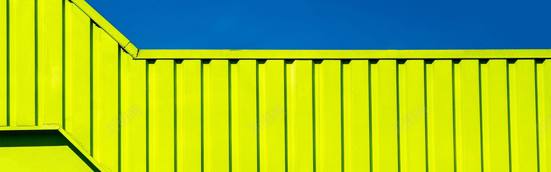 蓝黄建筑摄影背景背景