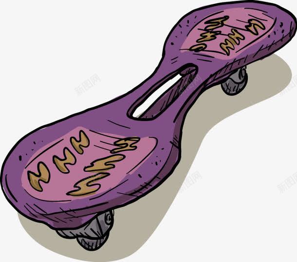 手绘运动滑板png免抠素材_新图网 https://ixintu.com 休闲项目 手绘滑板 滑板 运动项目