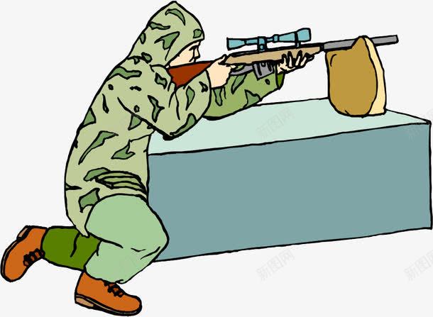 卡通手绘持枪射击士兵png免抠素材_新图网 https://ixintu.com 卡通 士兵 射击 手绘 持枪