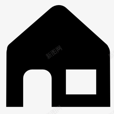单色房子图标图标