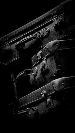 黑色行李箱大气简约黑色商务行李箱H5背景高清图片