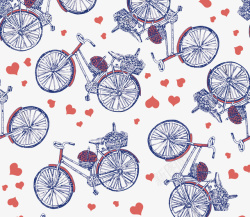 自行车底纹PNG矢量图手绘自行车底纹矢量图高清图片