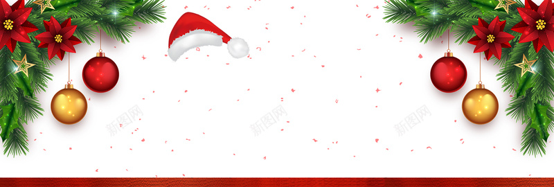 圣诞节快乐简约bannerpsd设计背景_新图网 https://ixintu.com 优惠 圣诞 圣诞帽 圣诞树枝 圣诞节快乐 球体装饰 电商 红色 鲜花