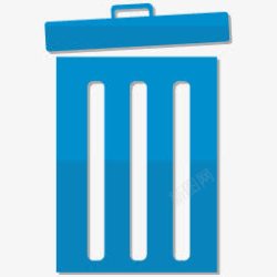 poubelle垃圾箱废物箱可以蓝色图标高清图片