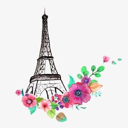 法国风格铁塔花纹图案素材