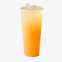 橙香冰爽椰果香橙汁高清图片