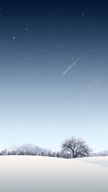 简约冬季大雪星空H5背景背景