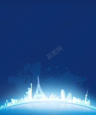 商务城市蓝色背景背景