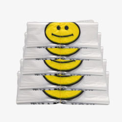 黄脸微笑塑料袋子素材