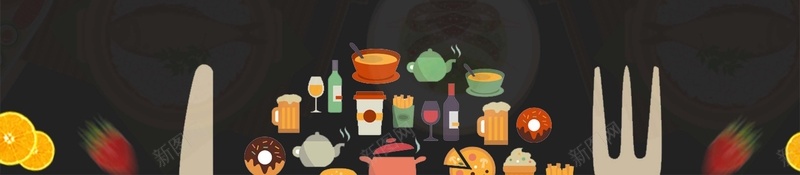 美味餐厅卡通背景素材psd设计背景_新图网 https://ixintu.com 卡通 海报 背景 餐厅 黑色 美食 活动 促销 素材