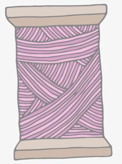 织衣服紫色针织线高清图片