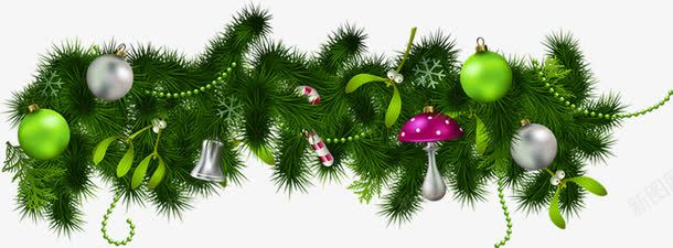 绿色植物圣诞装饰png免抠素材_新图网 https://ixintu.com 圣诞 绿色植物 装饰
