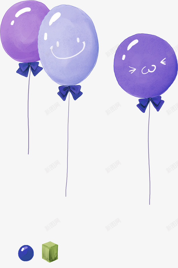 紫色卡通气球装饰图案png免抠素材_新图网 https://ixintu.com 免抠PNG 卡通 气球 紫色 装饰图案