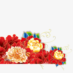 矢量五彩花朵彩色的牡丹花高清图片
