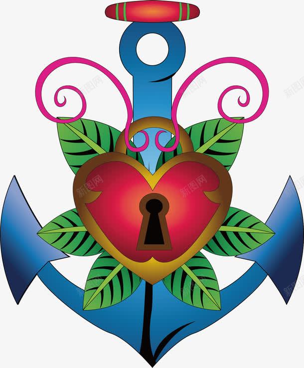 船锚植物png免抠素材_新图网 https://ixintu.com 创意 卡通 彩色 手绘 植物 船锚 设计