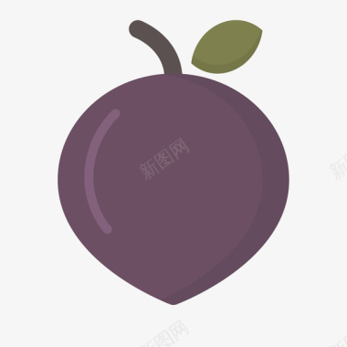 紫色扁平化水果食物元素矢量图图标图标