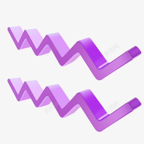 紫色线条png免抠素材_新图网 https://ixintu.com 立体 紫色 线条 金属