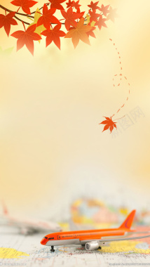 秋天枫叶枫树飘落叶子H5背景背景