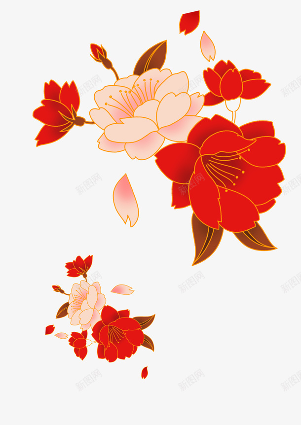 花朵玫瑰花装饰花png免抠素材_新图网 https://ixintu.com 朵朵花 花 花朵 装饰花