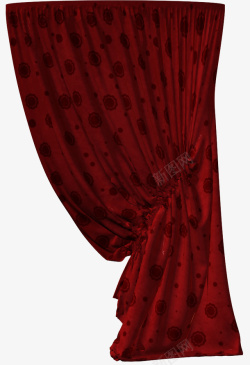 红色简单大气窗帘素材
