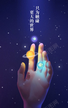 卡通星球奇幻海报背景